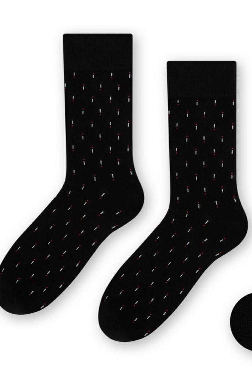 Ponožky k obleku - se vzorem 056 černá 45-47