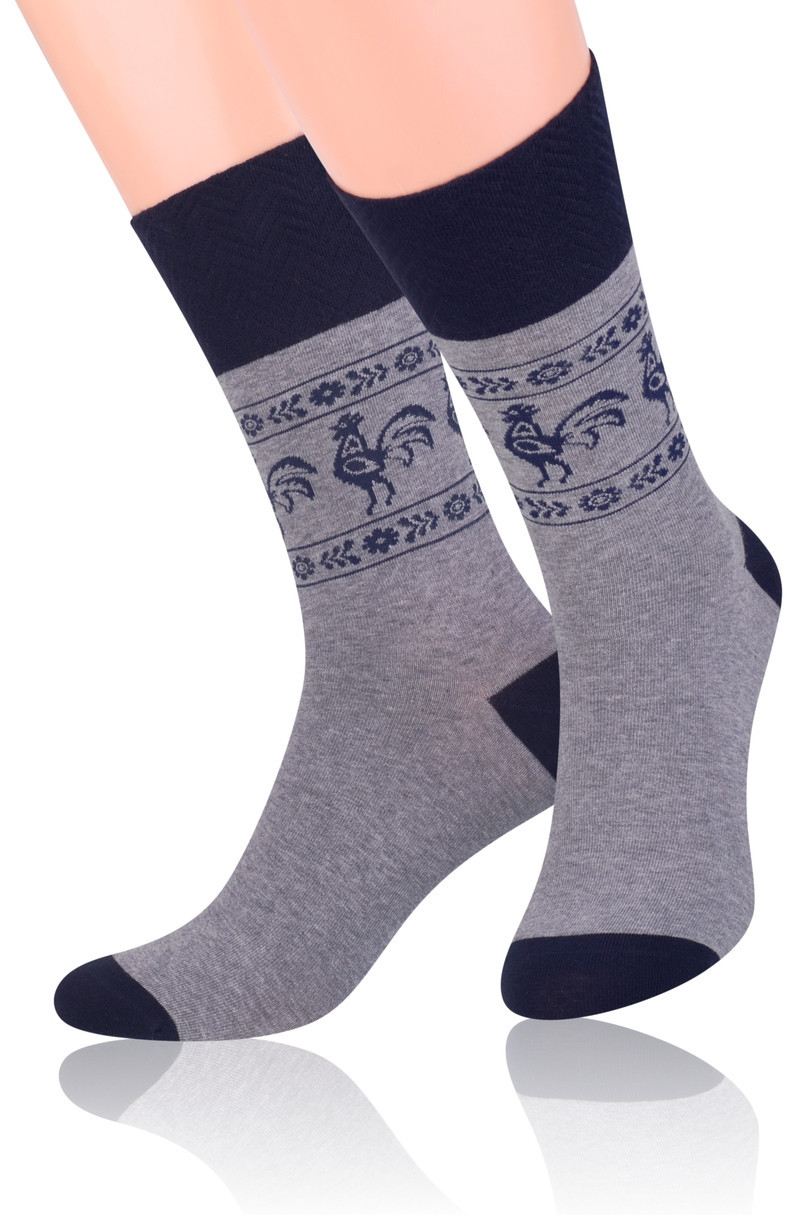 Pánské ponožky folk 056 šedá 45-47