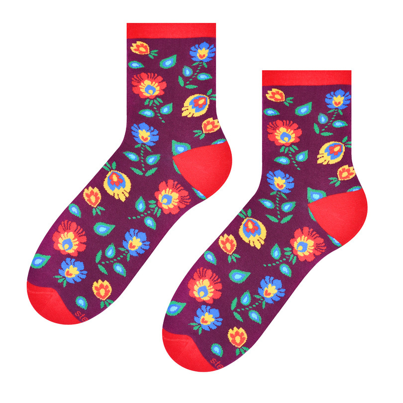 Dámské ponožky 118 MAROON/RED 35-37