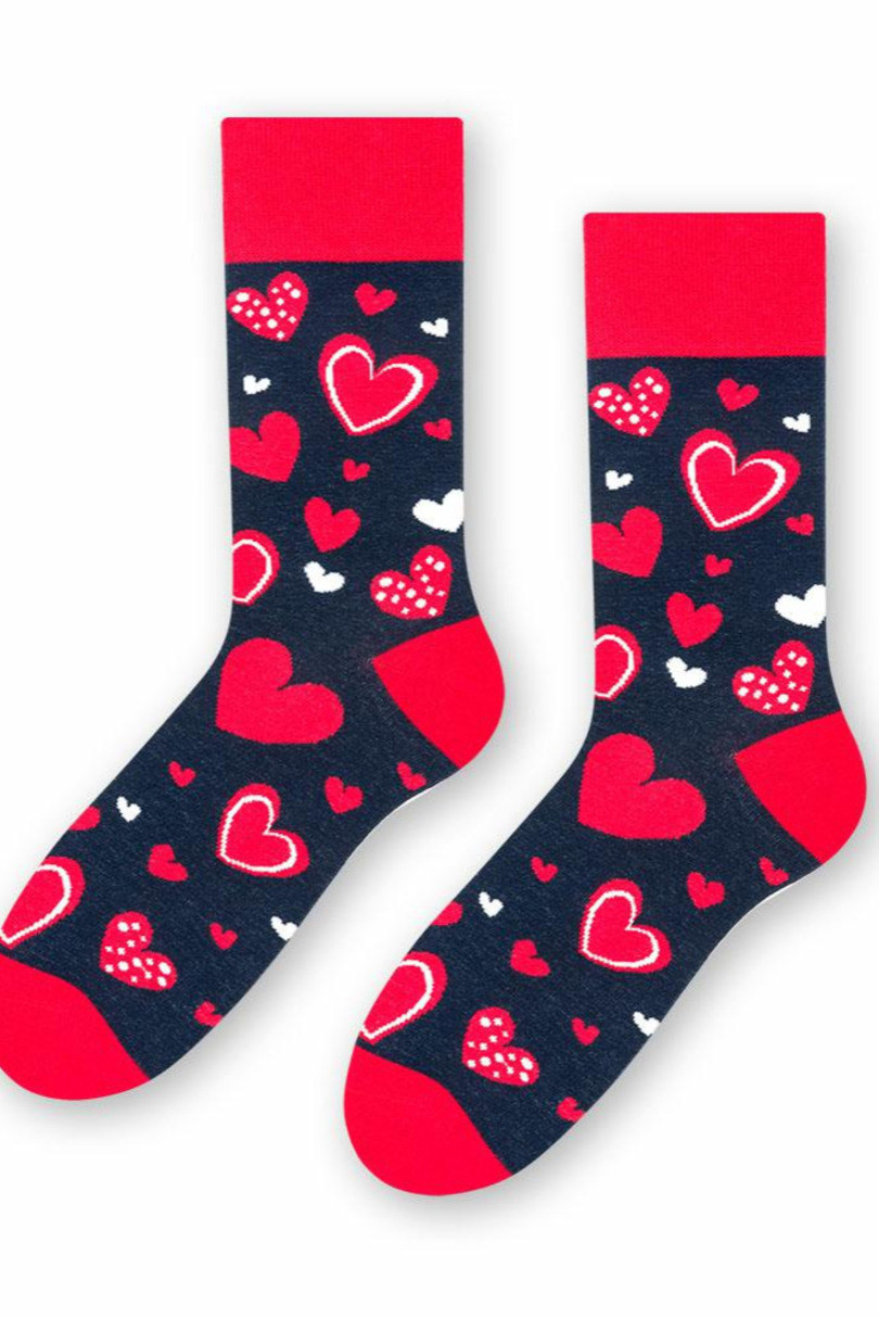 Pánské valentýnské ponožky 136 tmavě modrá 44-46