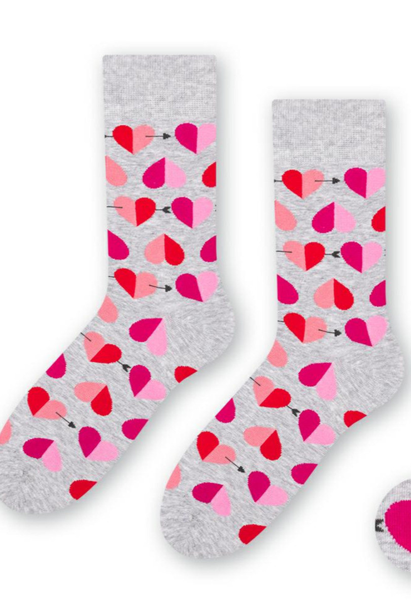 Pánské valentýnské ponožky 136 M.světle šedá 44-46