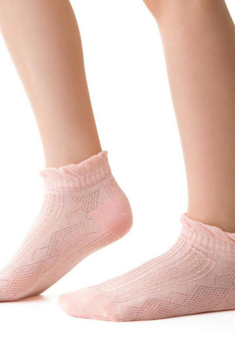 Dívčí vzorované ponožky SOFT 004 světle růžová 29-31