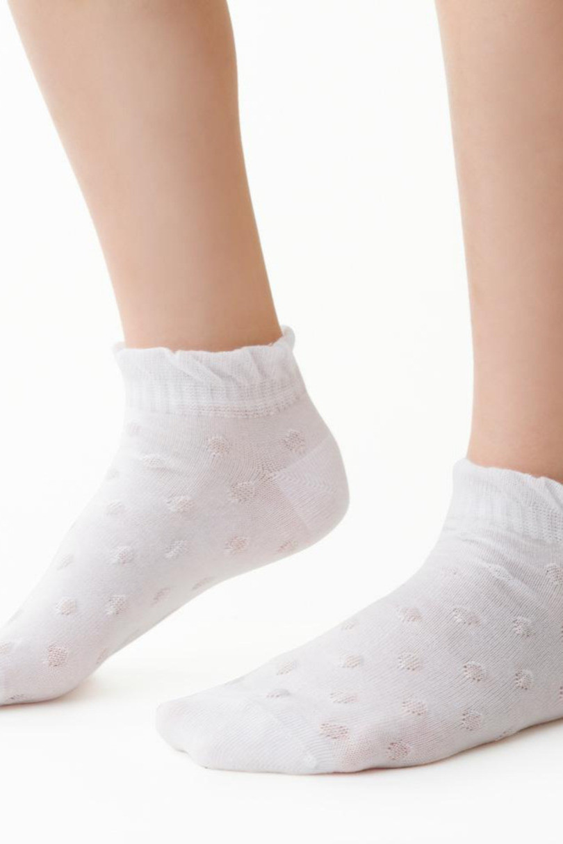 Dívčí vzorované ponožky SOFT 004 bílá 32-34