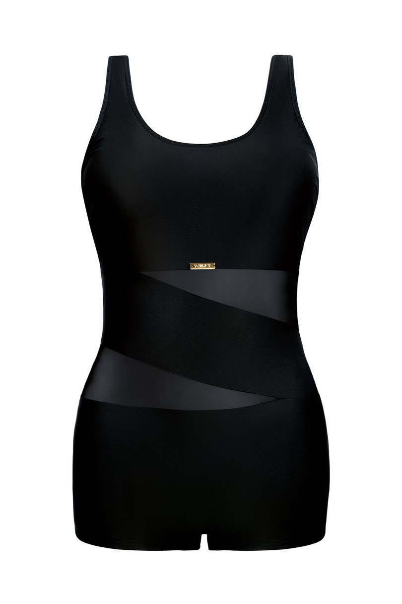 Jednodílné dámské plavky FASHION SPORT SHORTS - S36SW1 černá 3xl