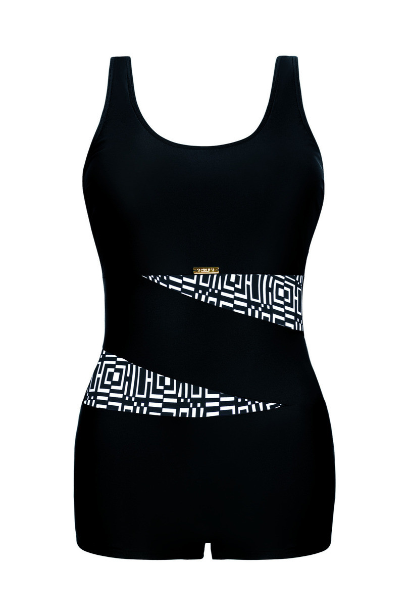 Jednodílné dámské plavky FASHION SPORT SHORTS - S36SW1 černá XL