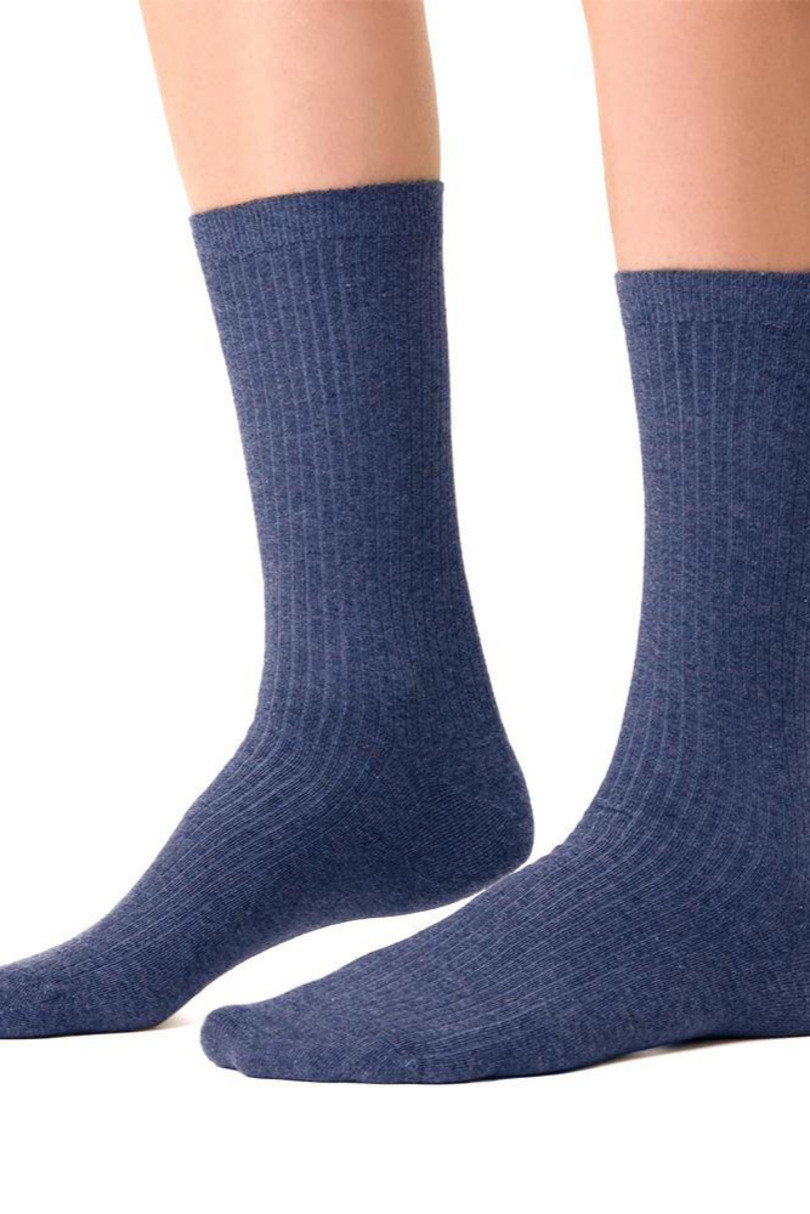 Dámské ponožky s velbloudí vlnou 053 DENIM MÉLANGE 35-37