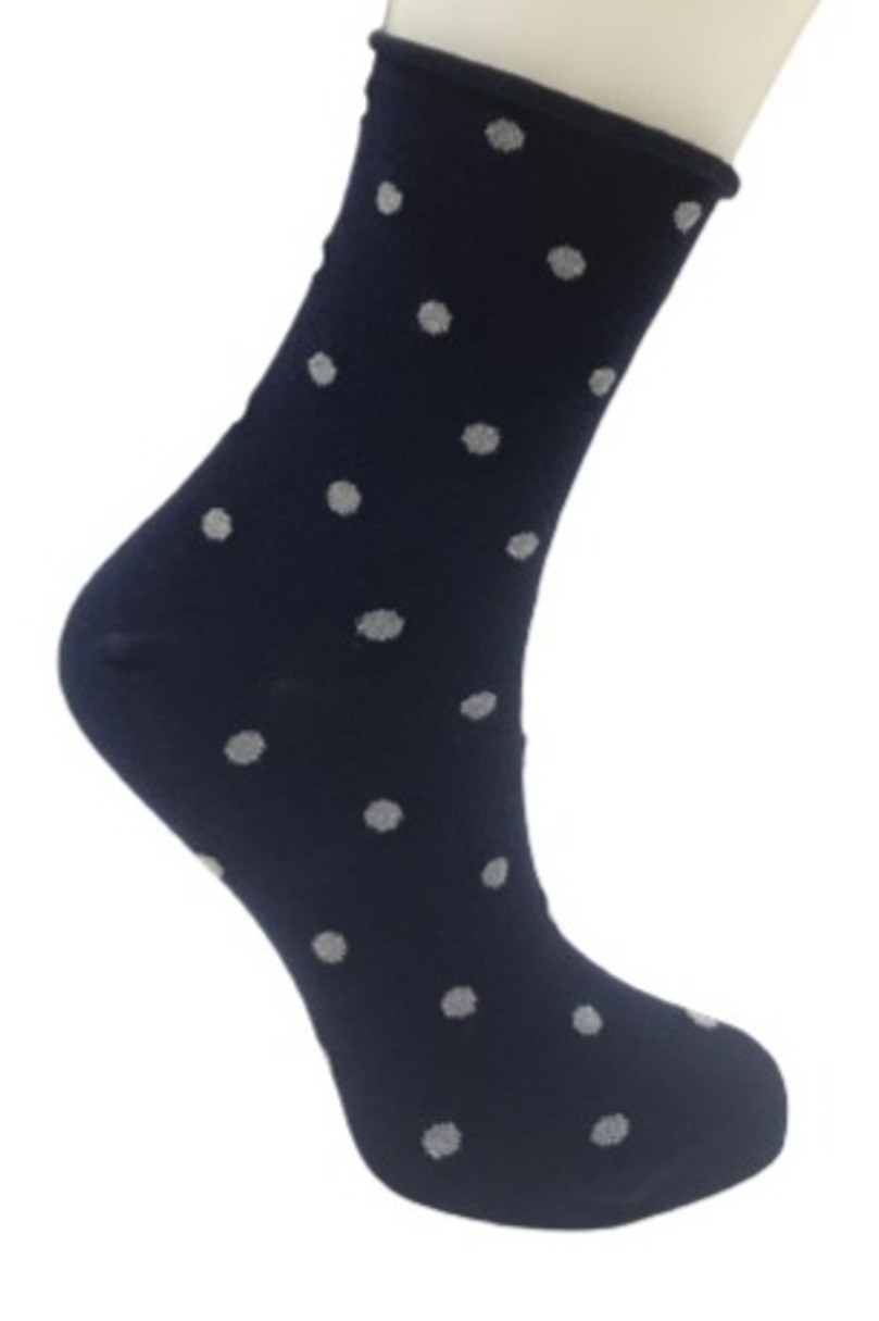 Ponožky s lurexem, bez stahovacího lemu SB015 tmavě modrá 39-42