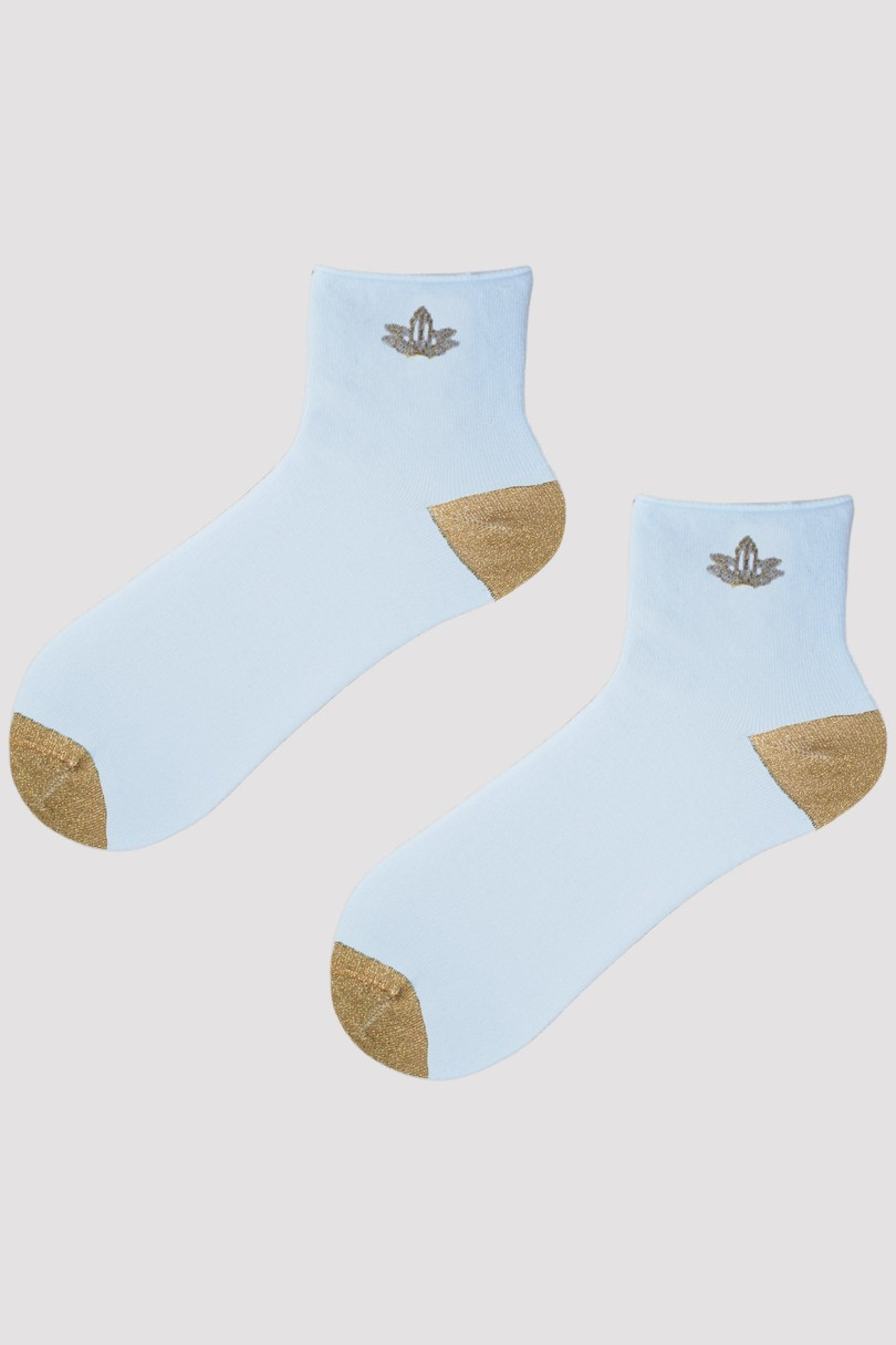 Dámské ponožky s lurexovým vzorem SB028 bílá 35-38