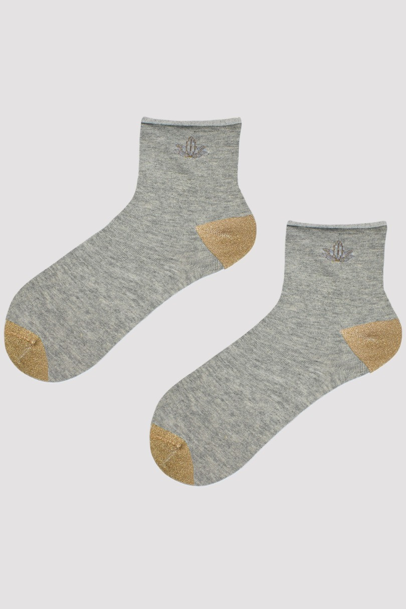 Dámské ponožky s lurexovým vzorem SB028 šedá 35-38