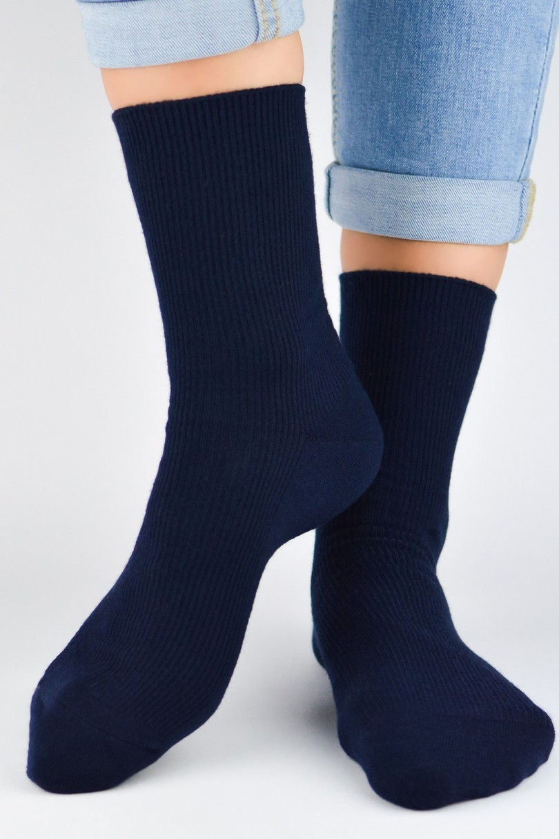 Pánské žebrované ponožky SB030 tmavě modrá 41-45