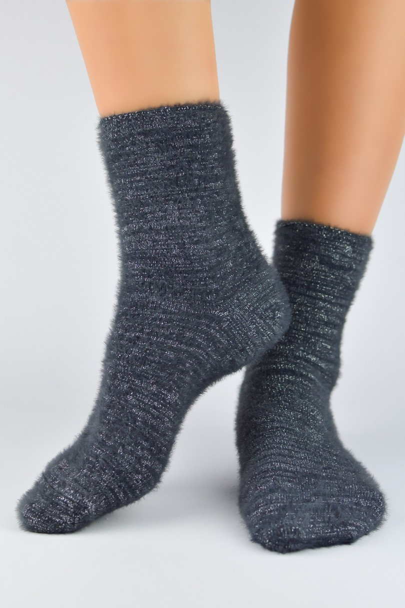 Dámské nadýchané ponožky SB037 šedá 36-41