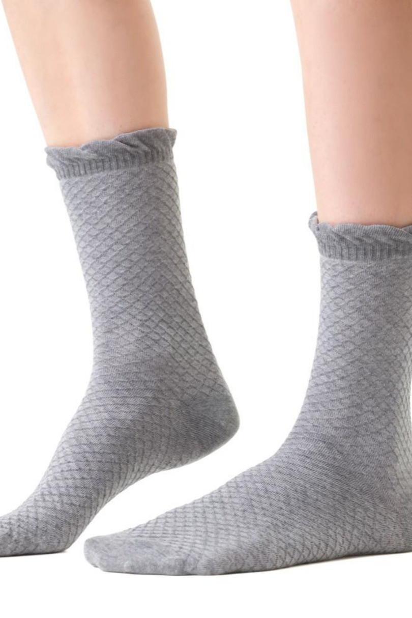 Dámské ponožky Kolekce COMET 3D 066 MELANŽOVĚ ŠEDÁ 35-37