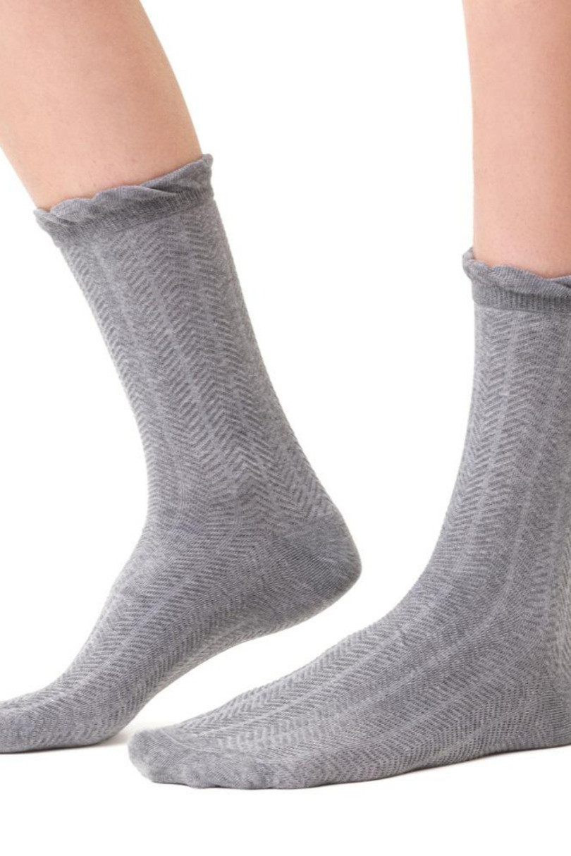 Dámské ponožky Kolekce COMET 3D 066 MELANŽOVĚ ŠEDÁ 35-37