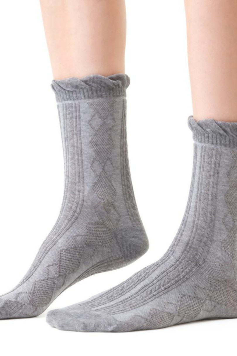 Dámské ponožky Kolekce COMET 3D 066 MELANŽOVĚ ŠEDÁ 38-40