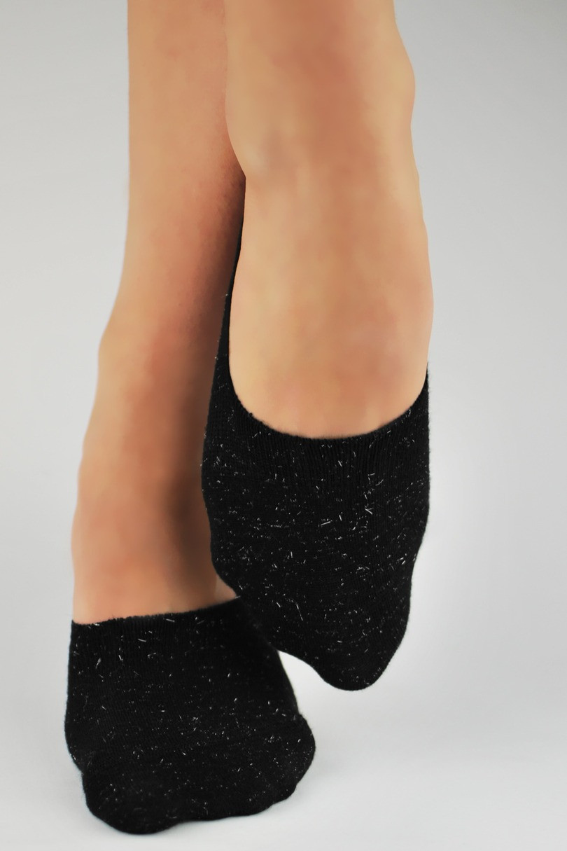 Dámské ponožky baleríny s lurexem SN014 černá 35-38