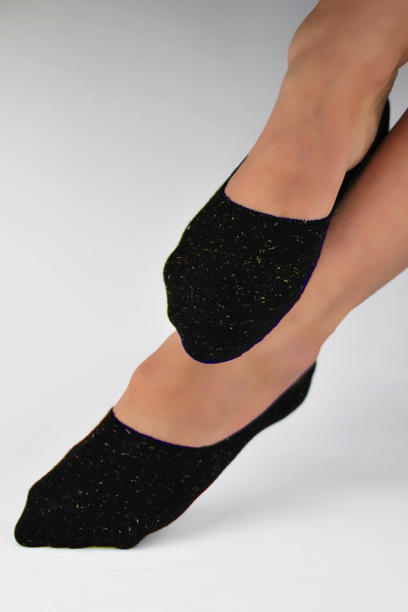 Dámské ponožky baleríny s lurexem SN014 černá 39-42