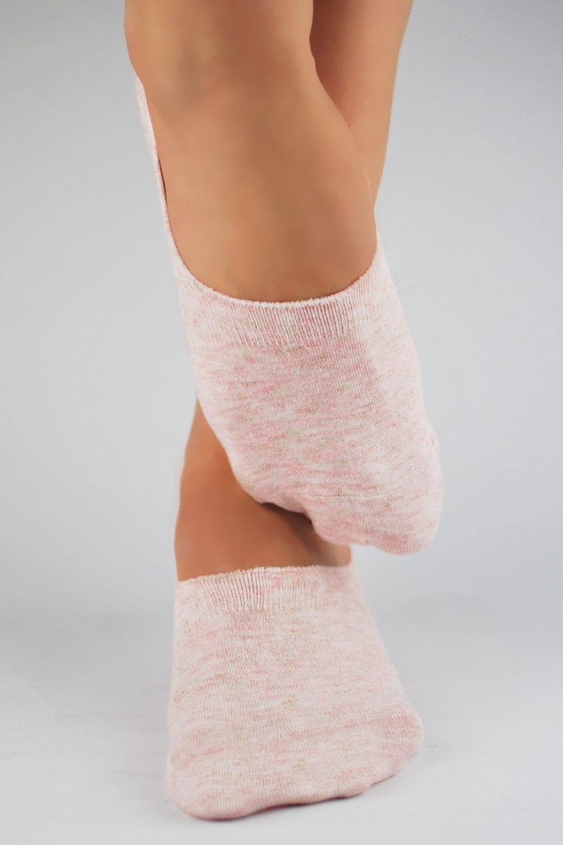 Dámské ponožky baleríny s lurexem SN014 Růžová 35-38