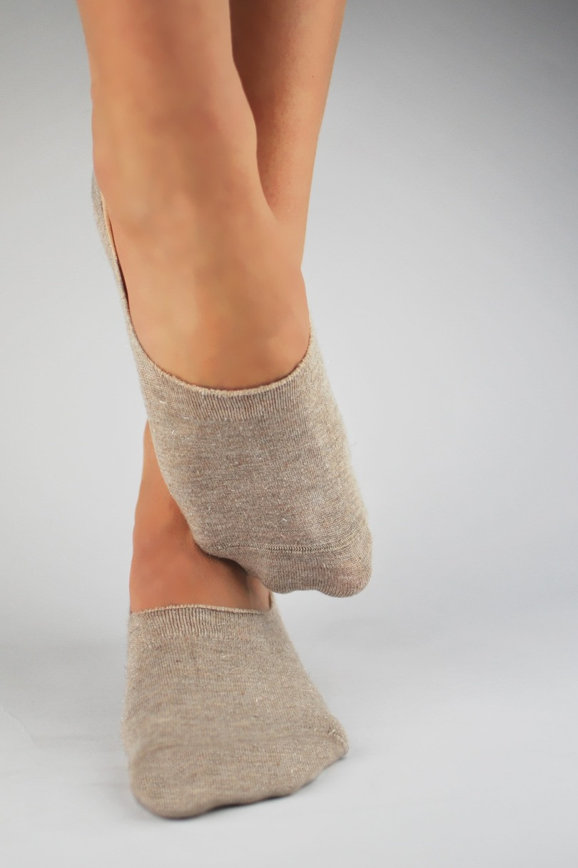 Dámské ponožky baleríny s lurexem SN014 Béžová 35-38