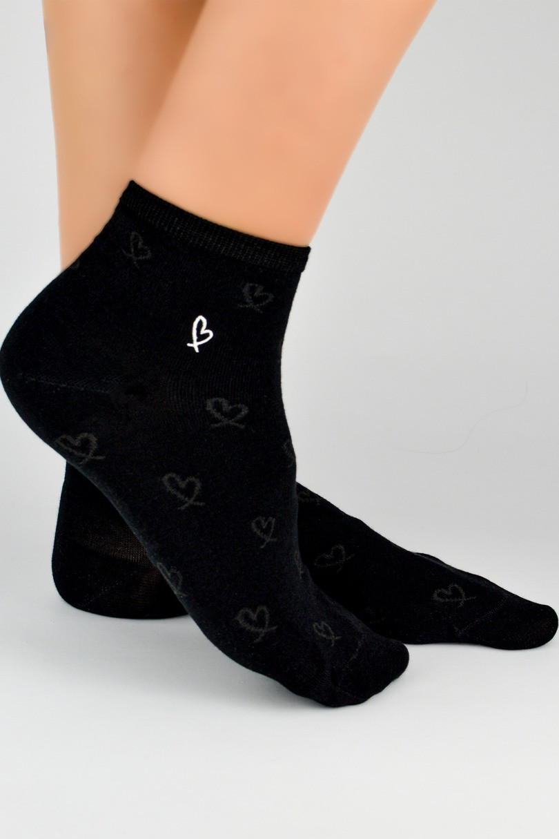 Dámské viskózové ponožky s hedvábím ST040 černá 36-41