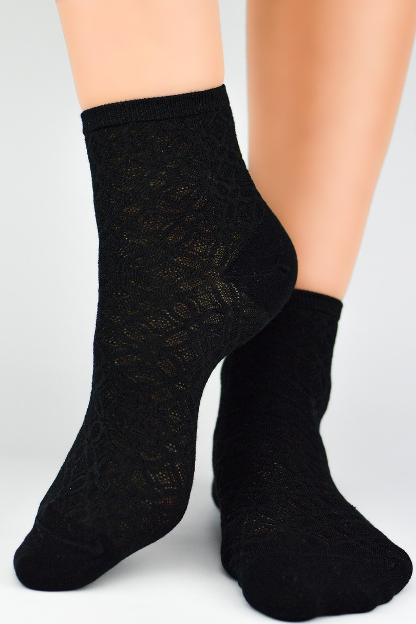 Dámské viskózové ponožky s hedvábím ST041 černá 36-41