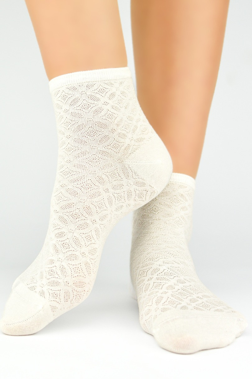 Dámské viskózové ponožky s hedvábím ST041 ecru 36-41