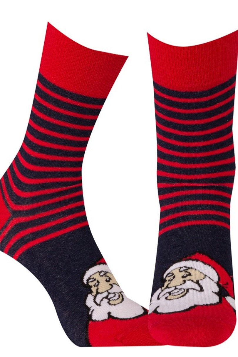 Vzorované sváteční ponožky červená 30-34