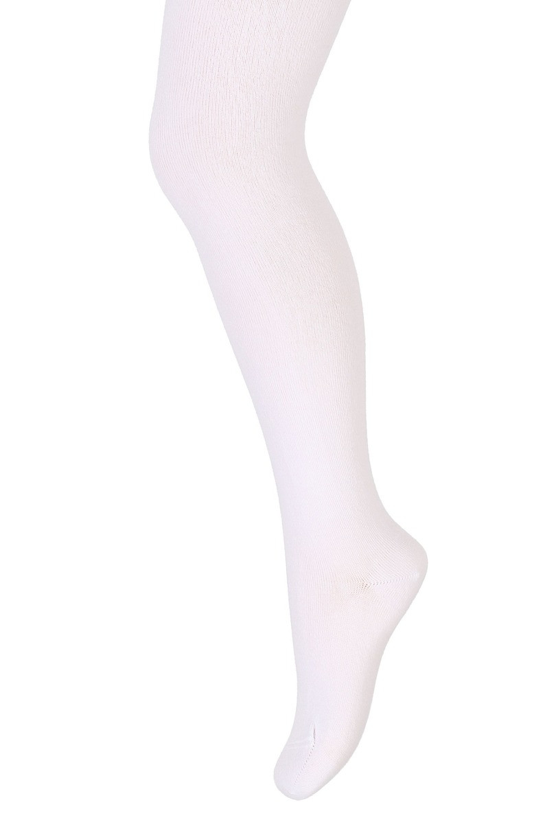 Hladké dívčí punčochové kalhoty SOFT COTTON - Jaro-léto, 6-11 let bílá 128/134