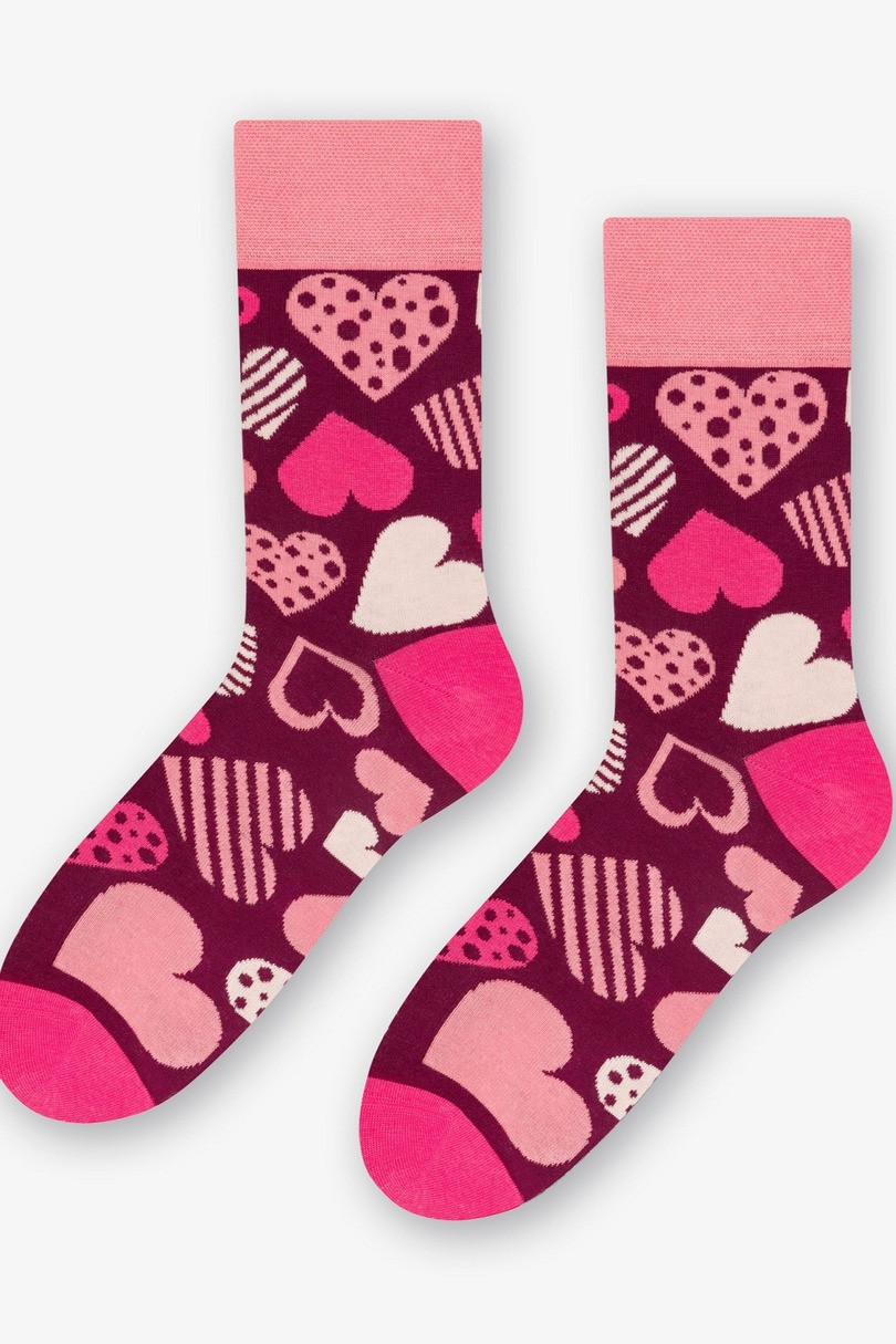 Dámské ponožky 078 BORDO/HEARTS 39-42