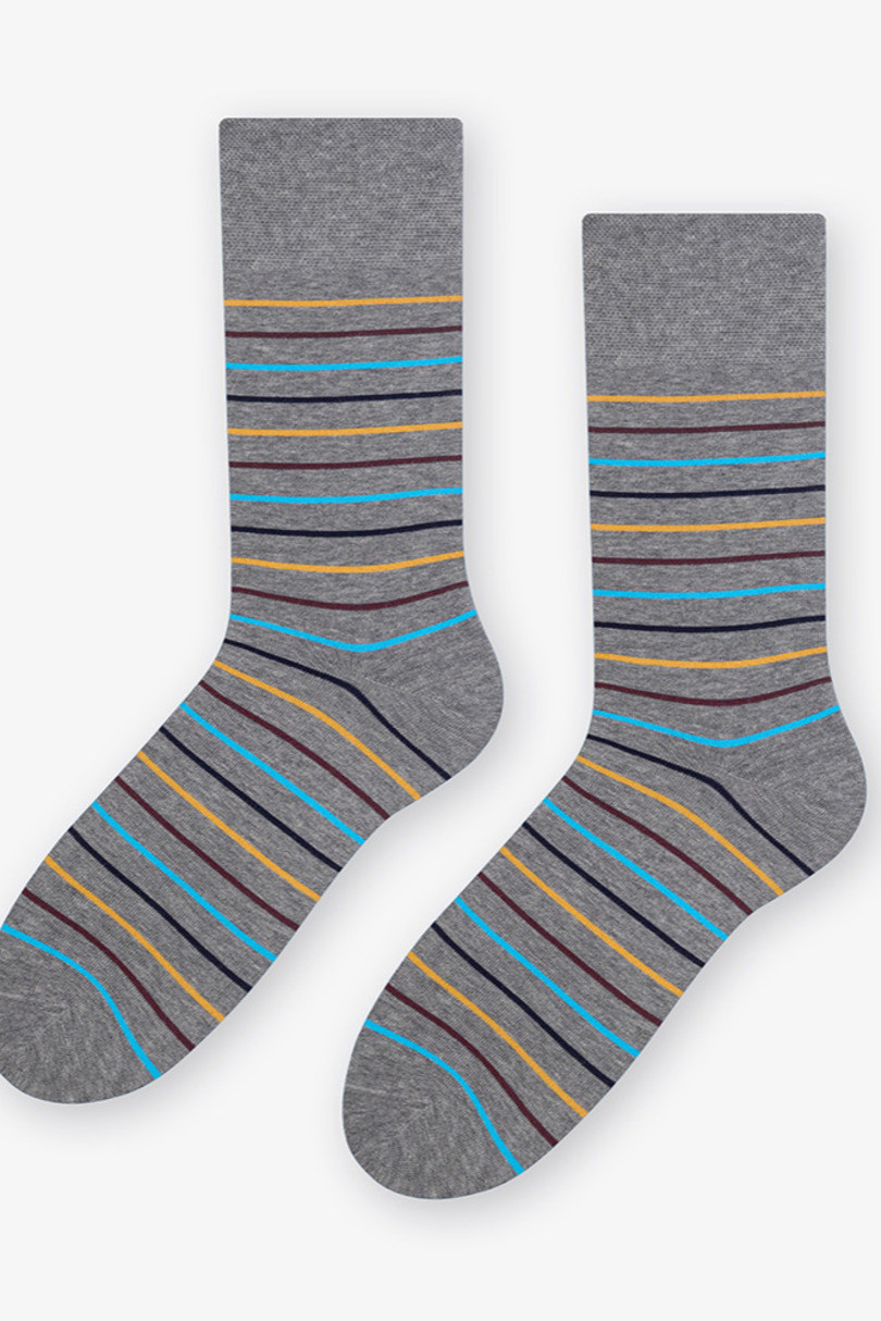 Pánské ponožky MORE 051 GREY/LINES 43-46