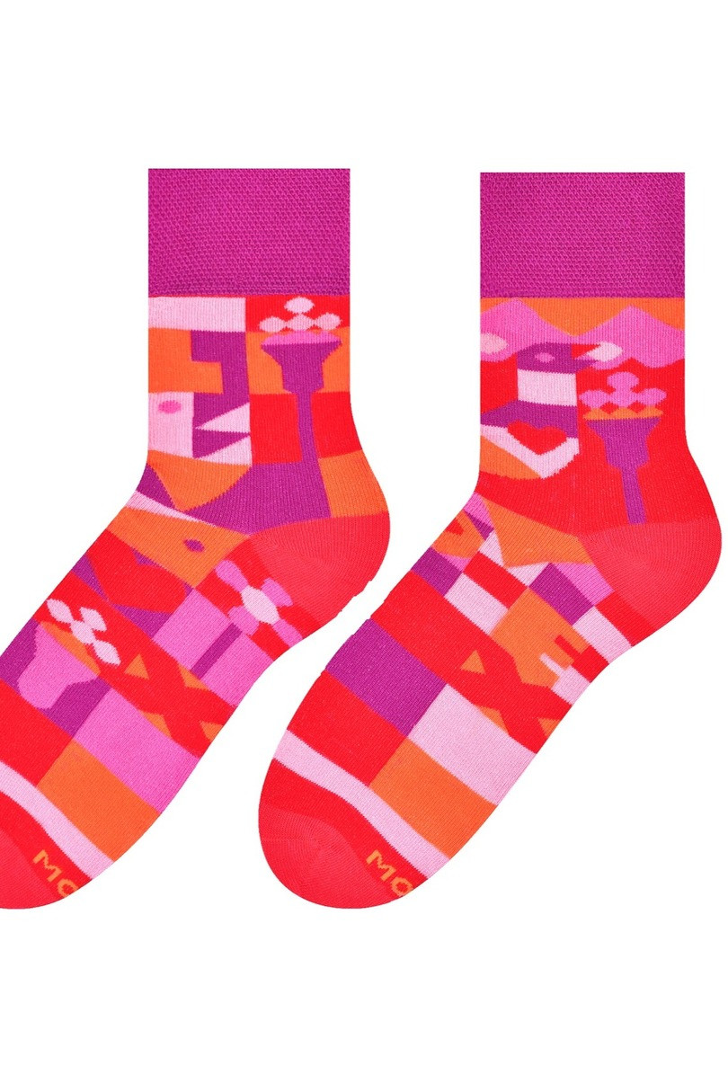 Asymetrické dámské ponožky 078 - výprodej fialová 39-42