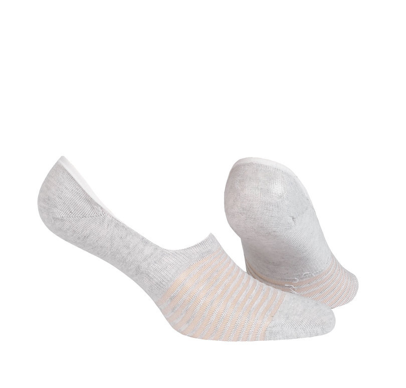 Vzorované dámské ponožky "mokasínky" s polyamidem BRIGHT + SILIKON černá 39-41