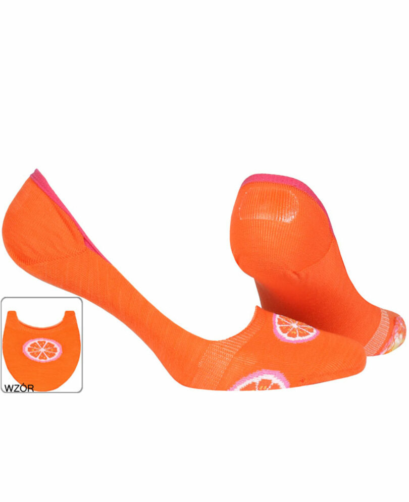 Dámské vzorované ponožky se silikonem oranžová 39-41