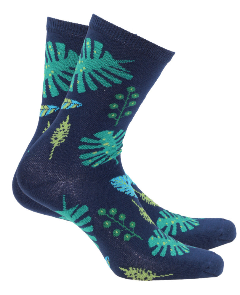 Dámské vzorované ponožky SKIETY tyrkysová 36-38
