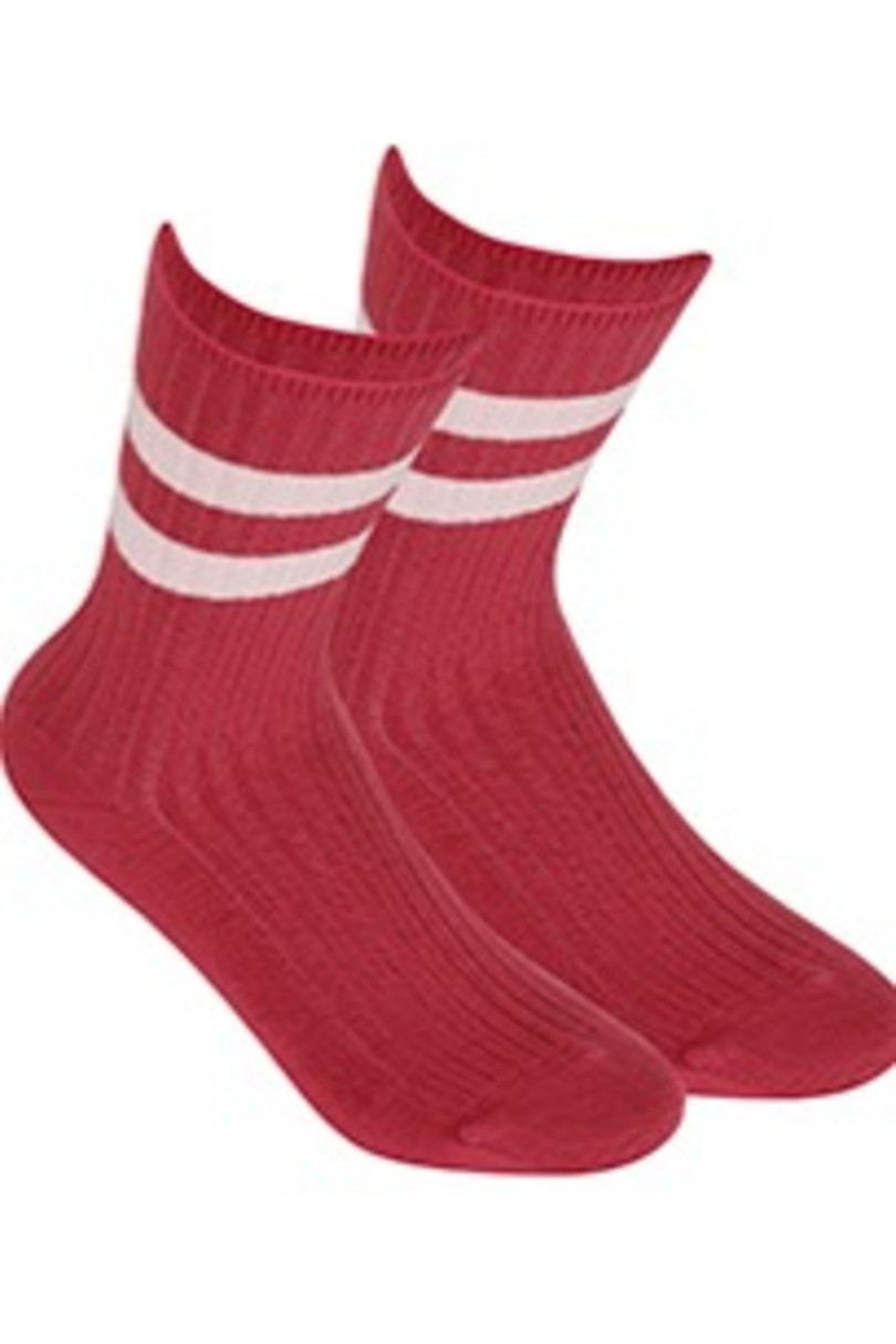 Netlačící dámské žebrované ponožky W.995 růžová UNI