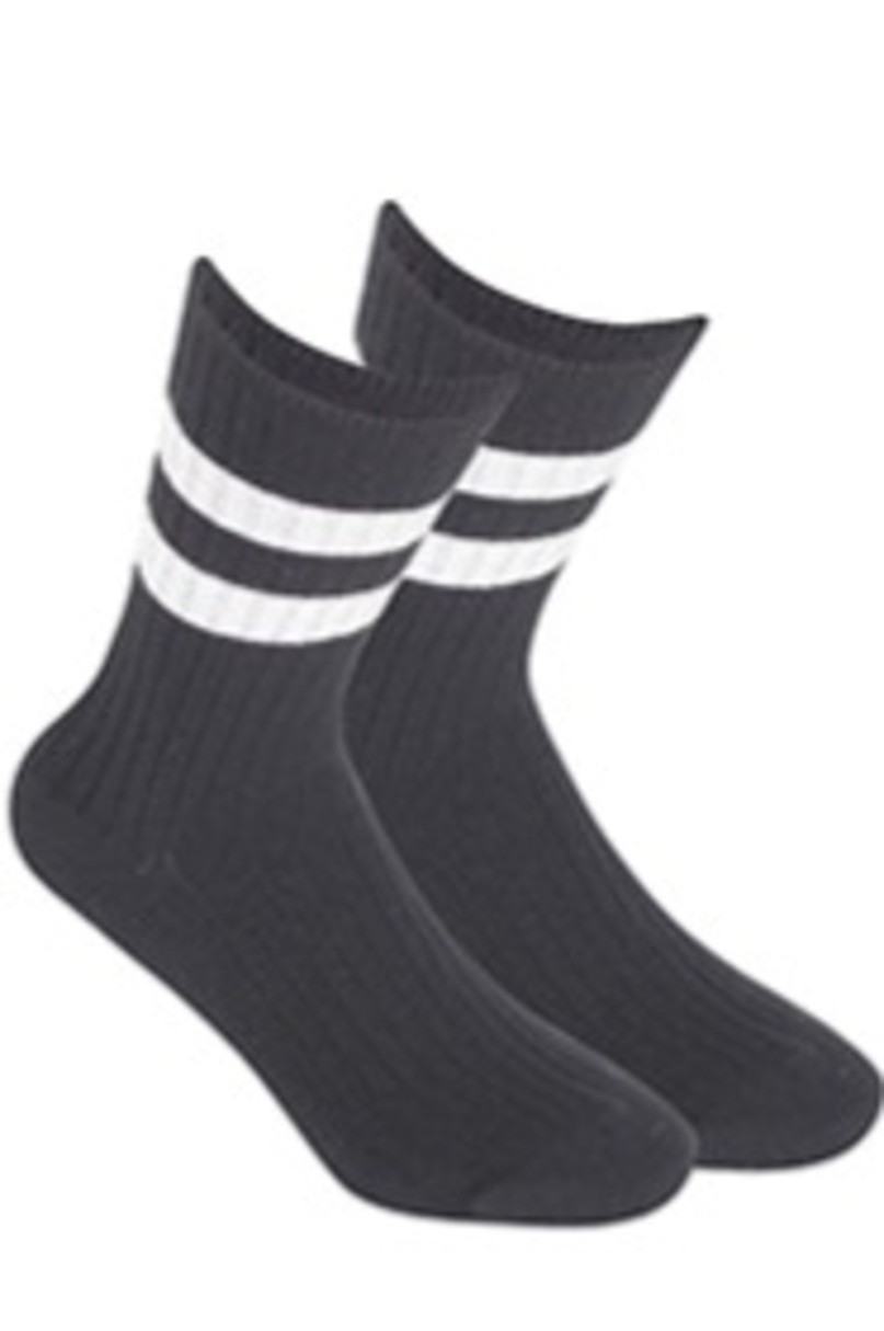 Netlačící dámské žebrované ponožky W.995 černá UNI