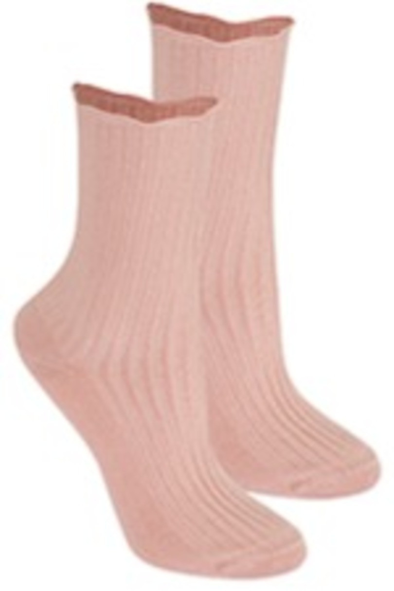 Netlačící dámské žebrované ponožky W.996 růžová UNI