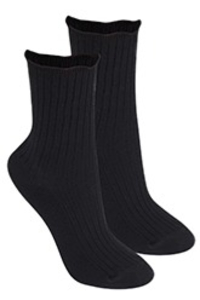 Netlačící dámské žebrované ponožky W.996 černá UNI