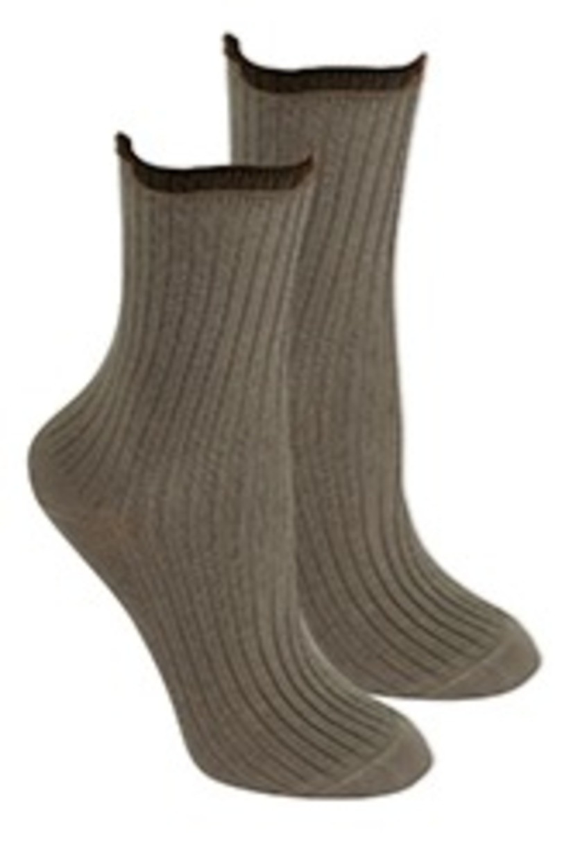 Netlačící dámské žebrované ponožky W.996 zelená UNI