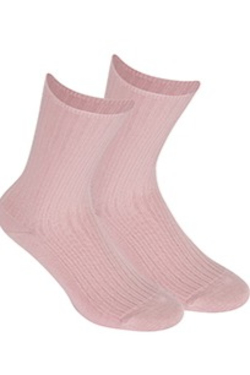 Netlačící dámské žebrované ponožky W.997 růžová UNI