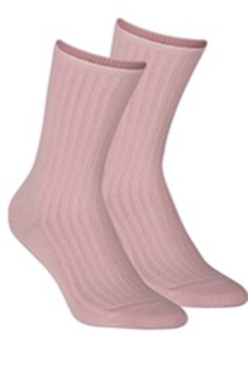 Netlačící dámské žebrované ponožky W.997 rosé UNI