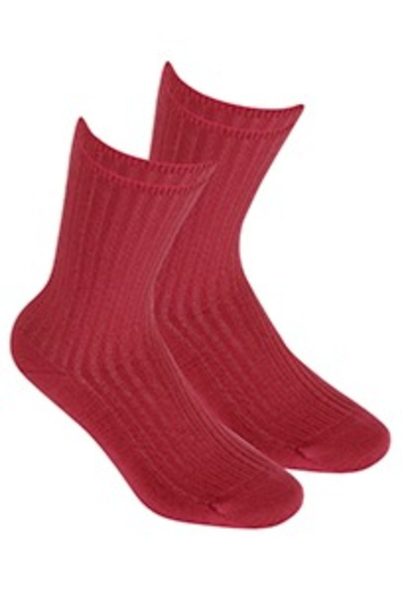 Netlačící dámské žebrované ponožky W.997 růžová UNI
