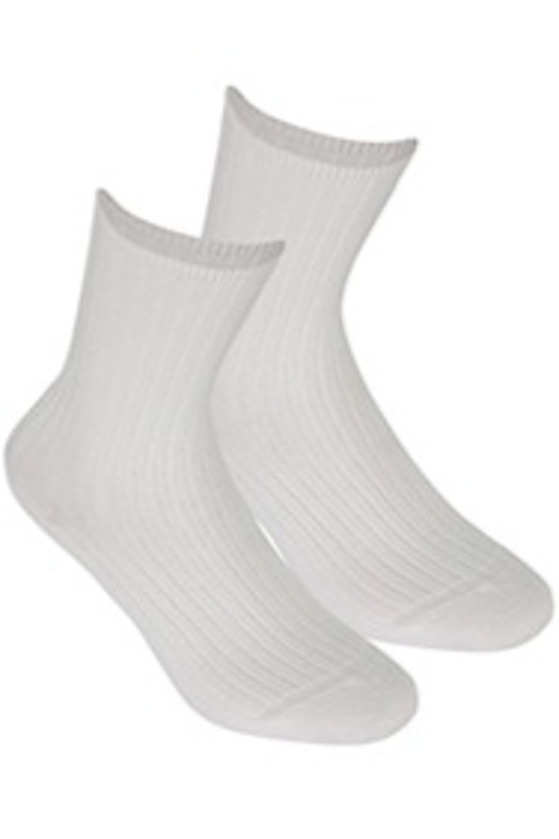 Netlačící dámské žebrované ponožky W.997 sytě bílá UNI