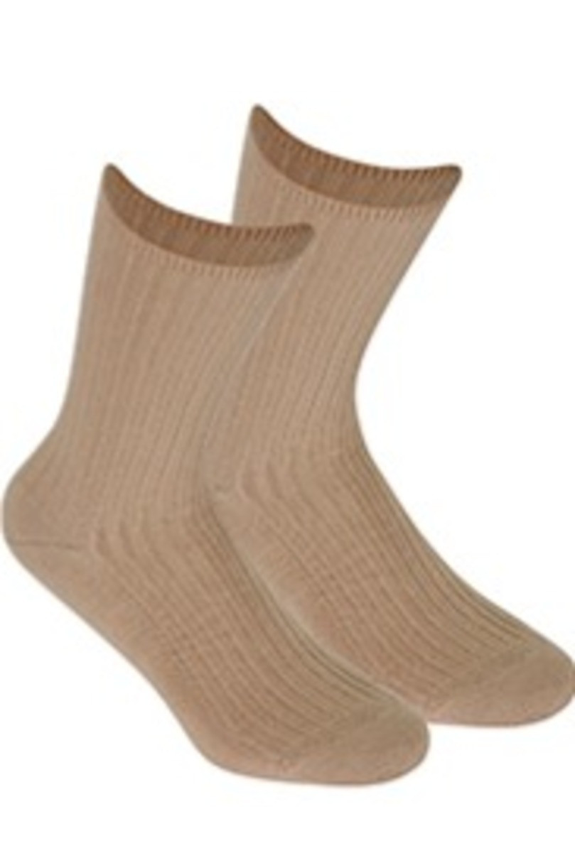 Netlačící dámské žebrované ponožky W.997 CAPPPUCINO UNI