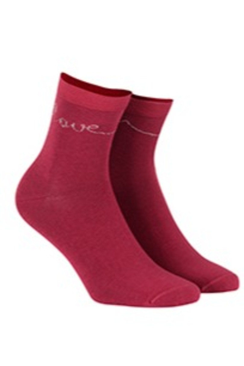 Dámské vzorované ponožky W84.140 červená UNI