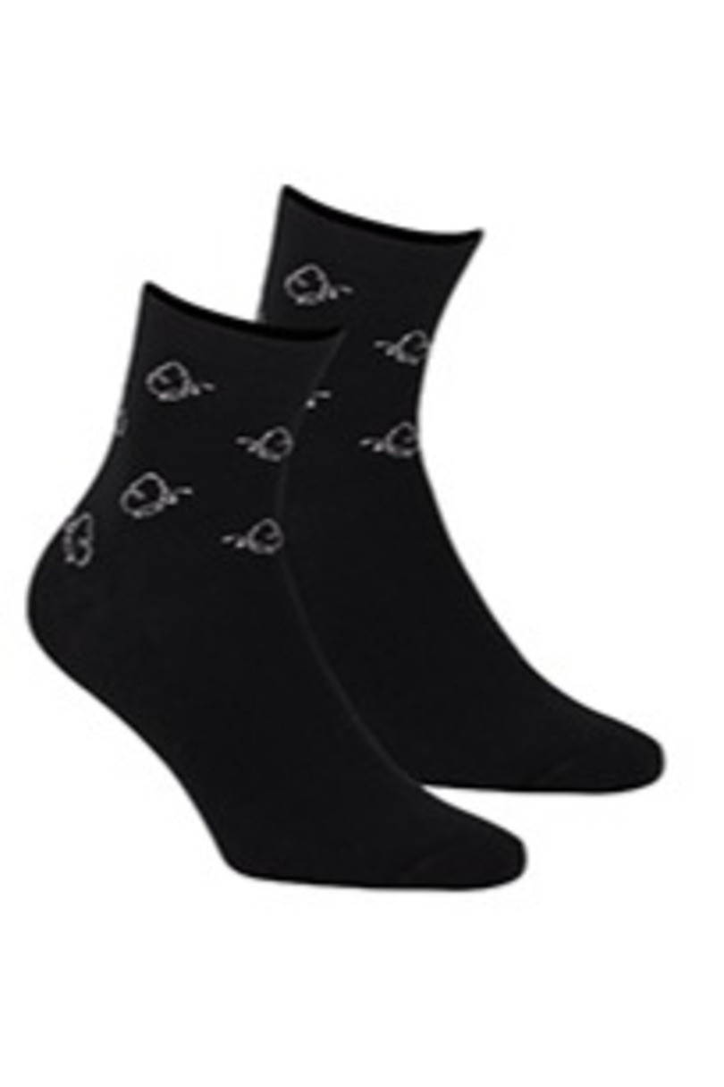 Dámské vzorované ponožky W84.140 černá UNI