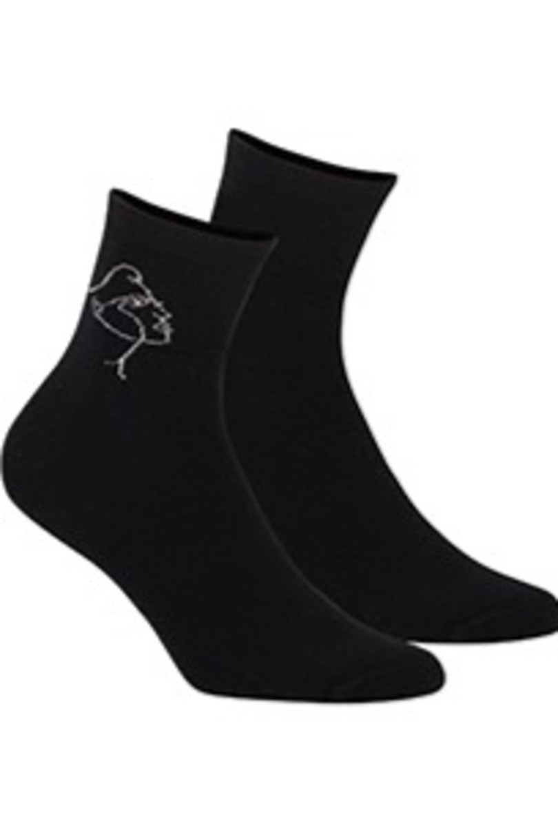 Dámské vzorované ponožky W84.140 černá UNI