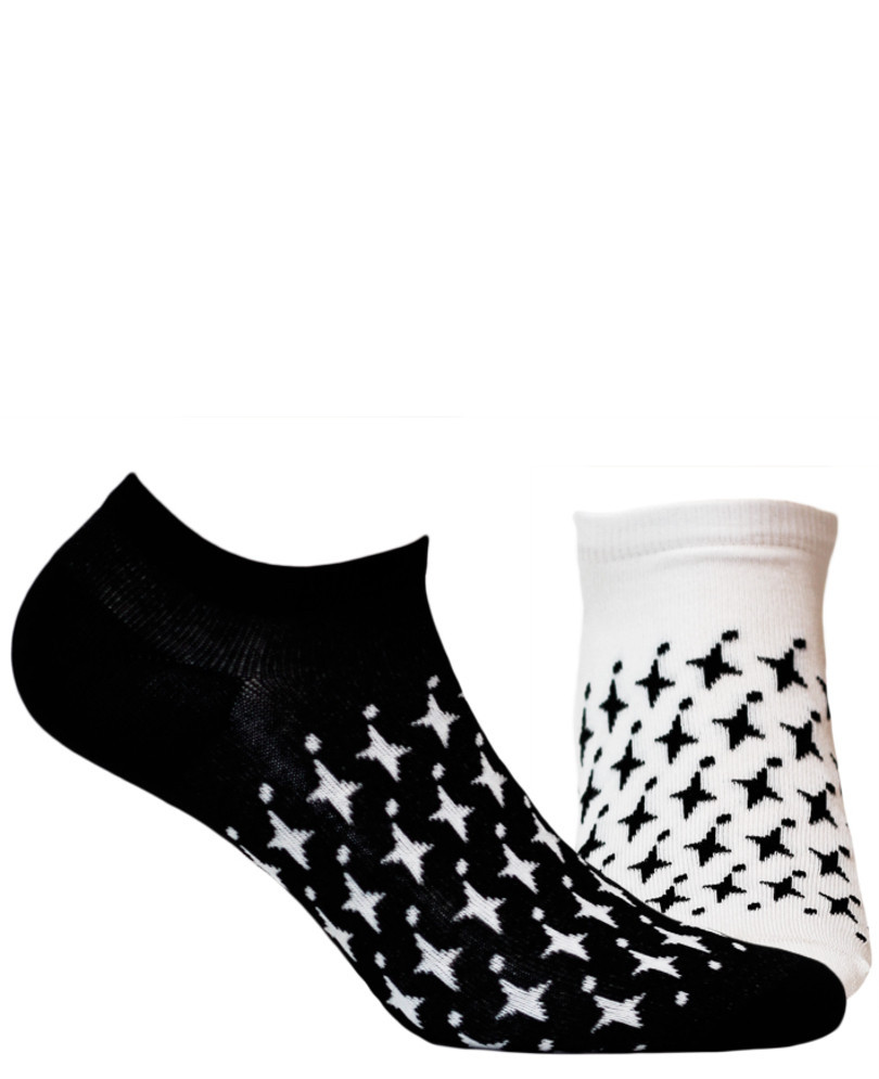 Vzorované ponožky FUNKY whiteblac 35-38