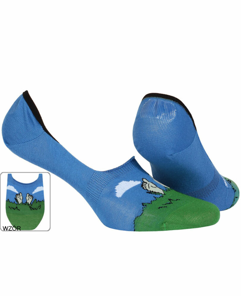 Pánské vzorované ponožky se silikonem Modrá 39-42