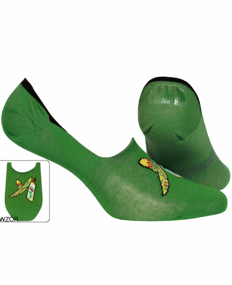 Pánské vzorované ponožky se silikonem Zelená 39-42