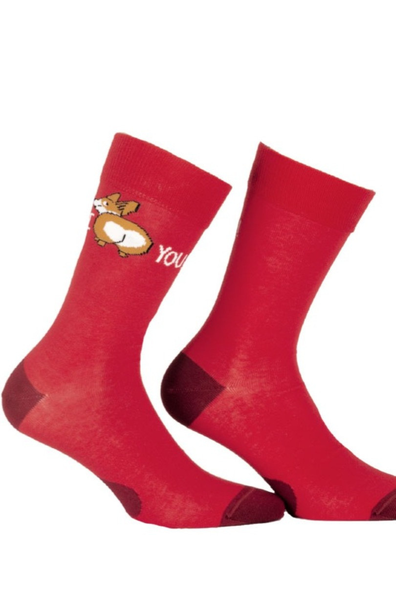 Vzorované pánské ponožky PERFECT MAN-CASUAL červená 42-44